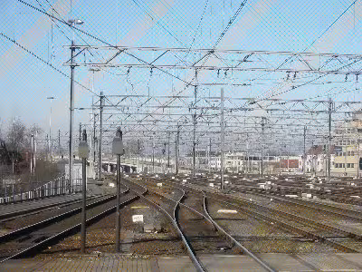 Photo d'un complexe d'aiguillage à l'entrée d'Utrecht